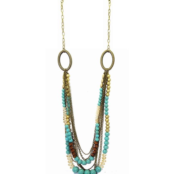 ElyssiumBling Jewelry - Aphrodite Long Turquoise Bead Necklace